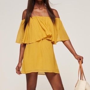 Reformation Yellow party dress